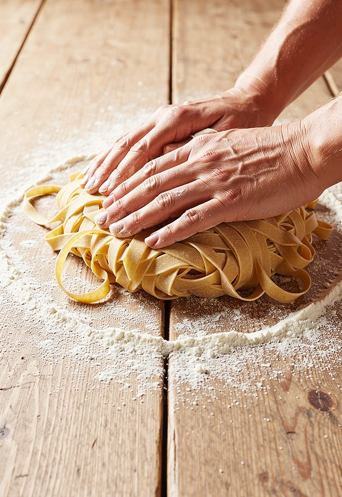 Preparazione manuale della pasta fresca
