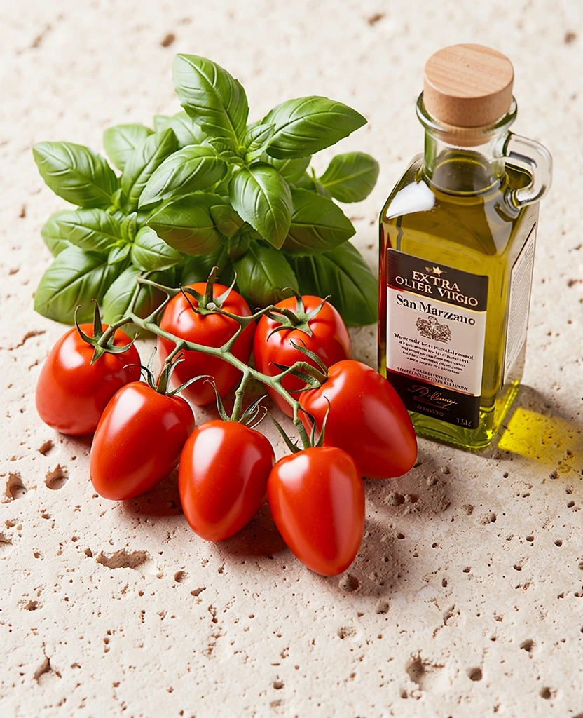Ingredienti freschi italiani su pietra